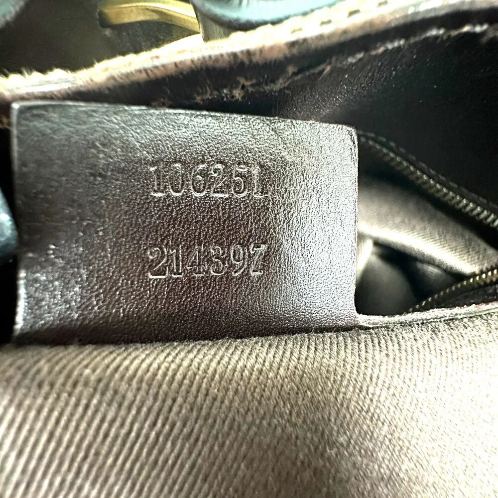 Gucci GG Canvas Brown Leather Tote Shoulder Bag 106251 - Picture 3 of 9